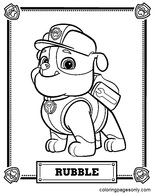 Rubble paw patrol coloring pages printable for free download
