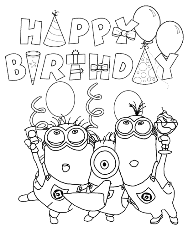 Minions happy birthday greeting card