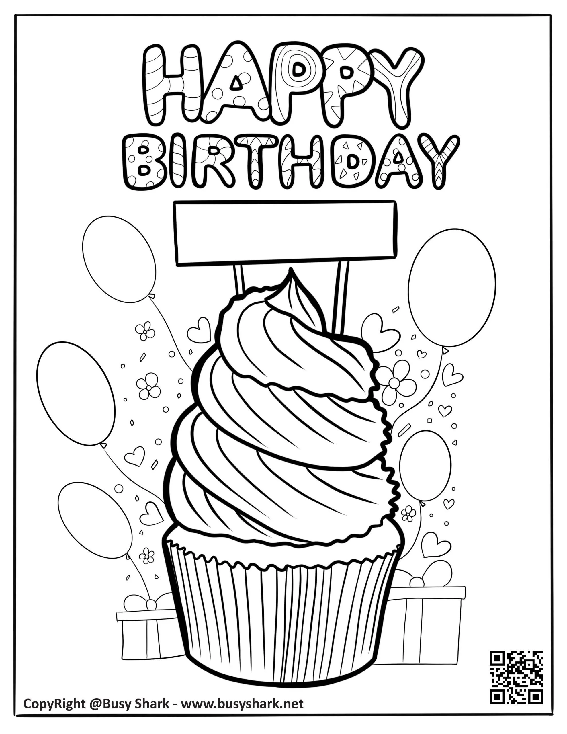 Happy birthday coloring page free printable