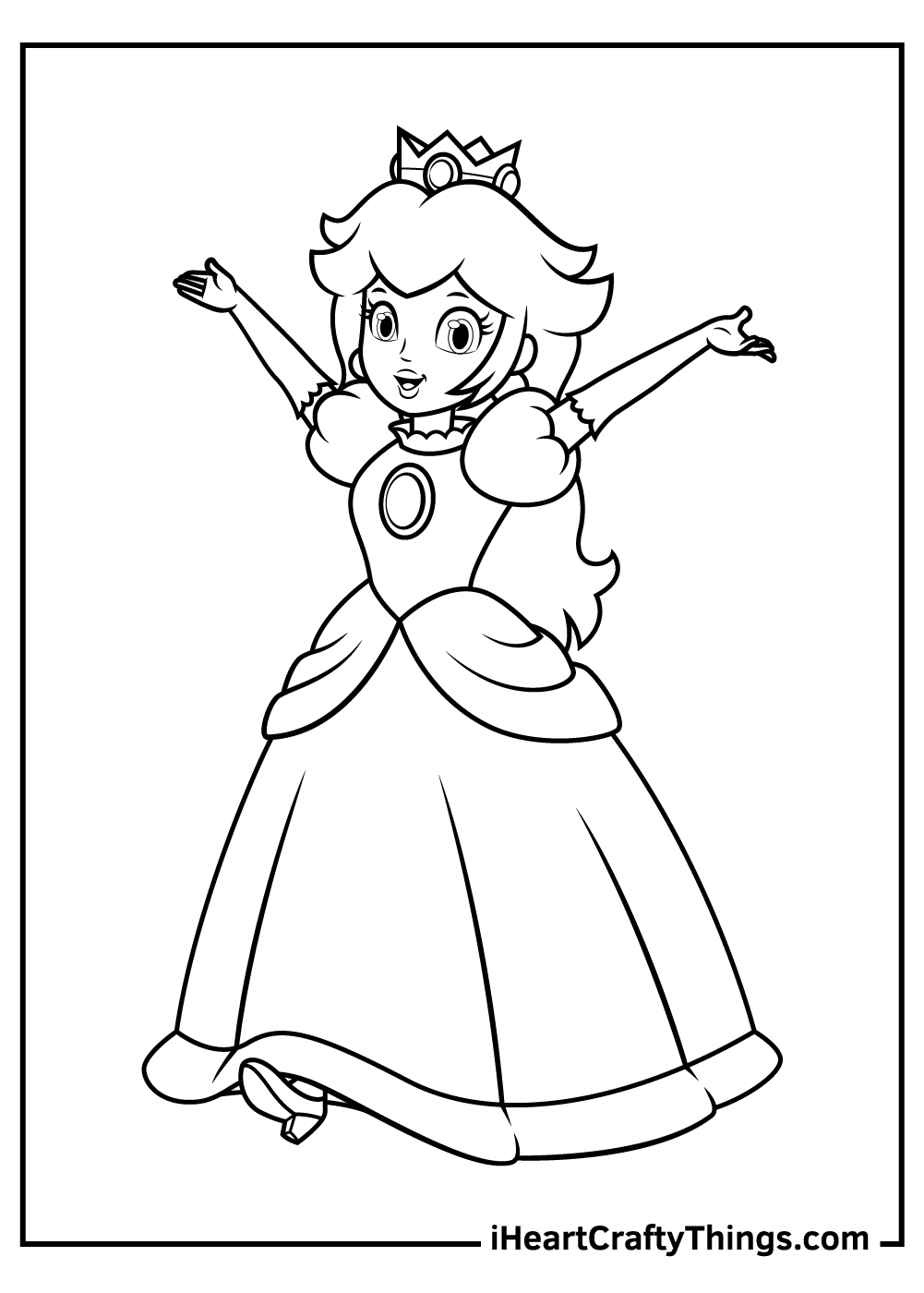 Princess peach coloring pages free printables