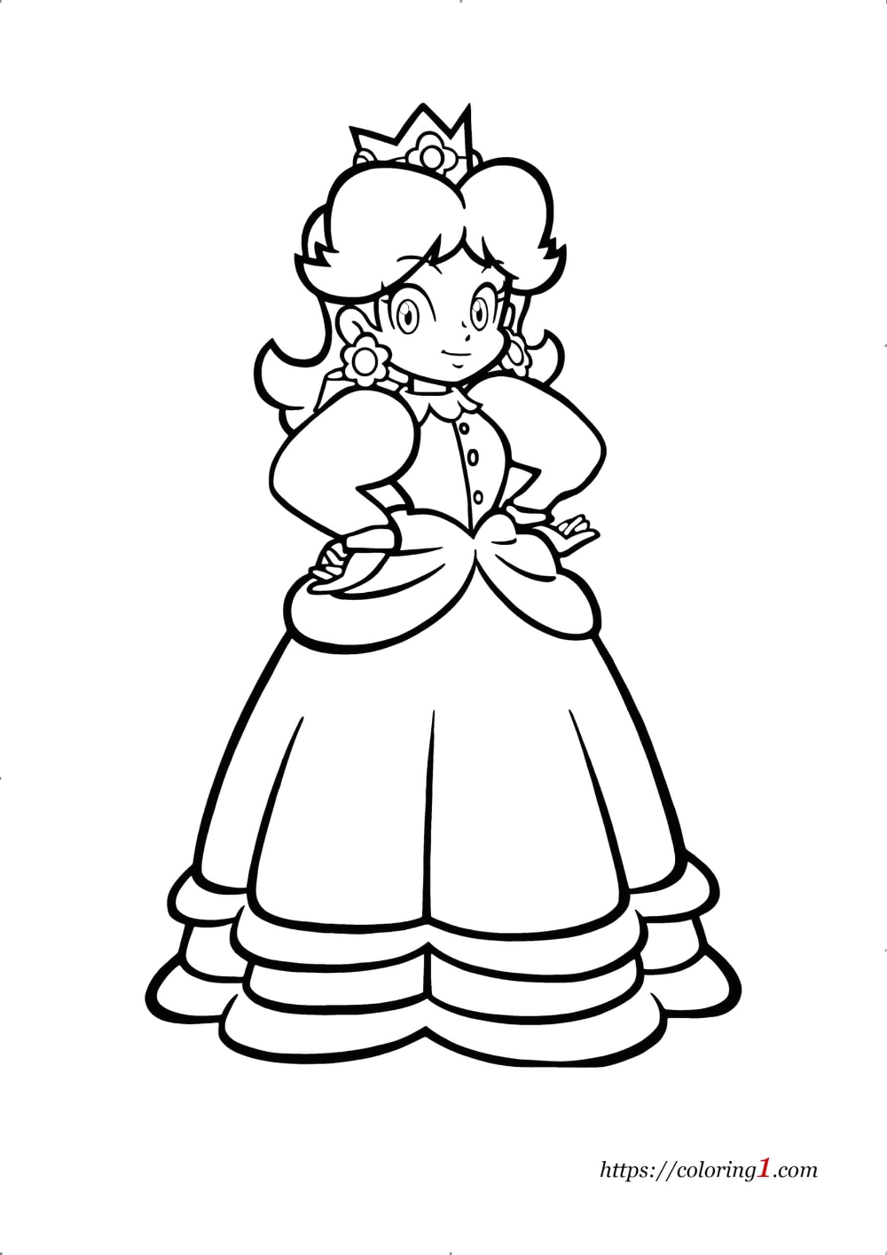Princess daisy from super mario coloring pages
