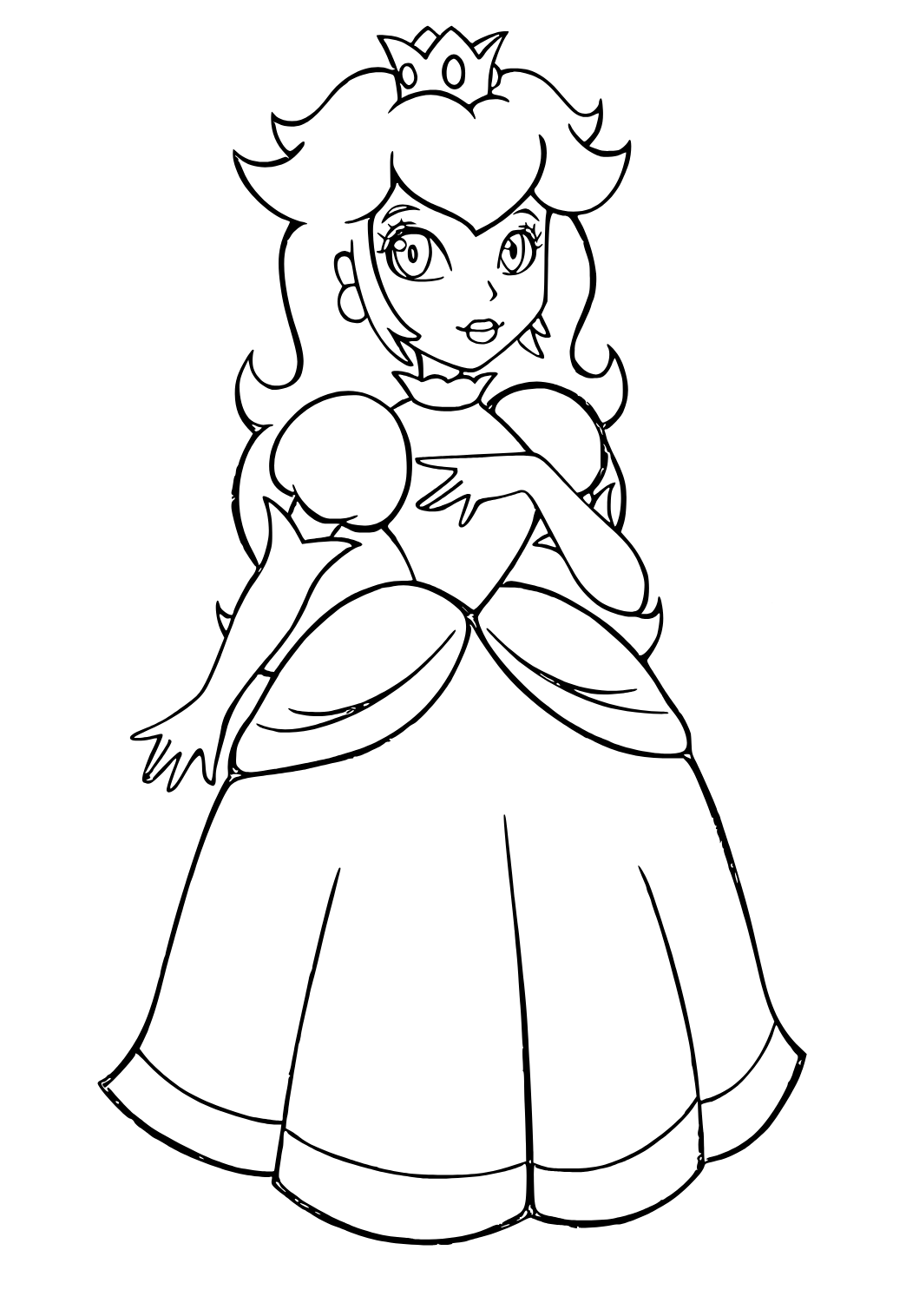 Free printable princess daisy astonishment coloring page for adults and kids