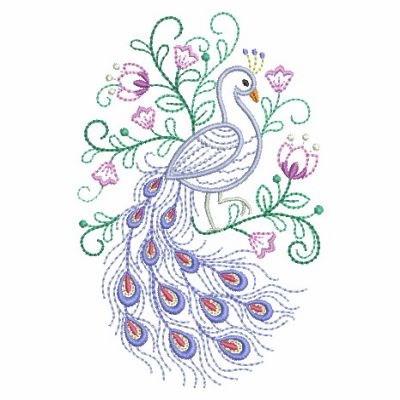 Beautiful peacock embroidery design