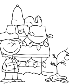 Charlie brown christmas coloring page with snoopy worksheet for pre