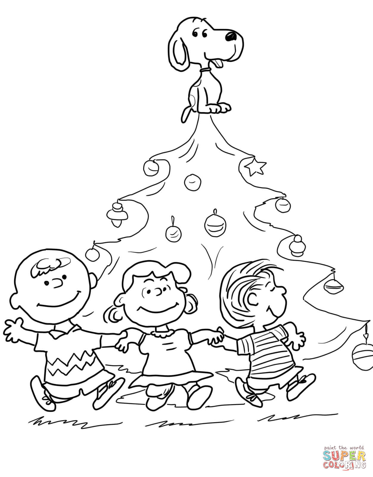 Charlie brown christmas tree coloring page free printable coloring pages