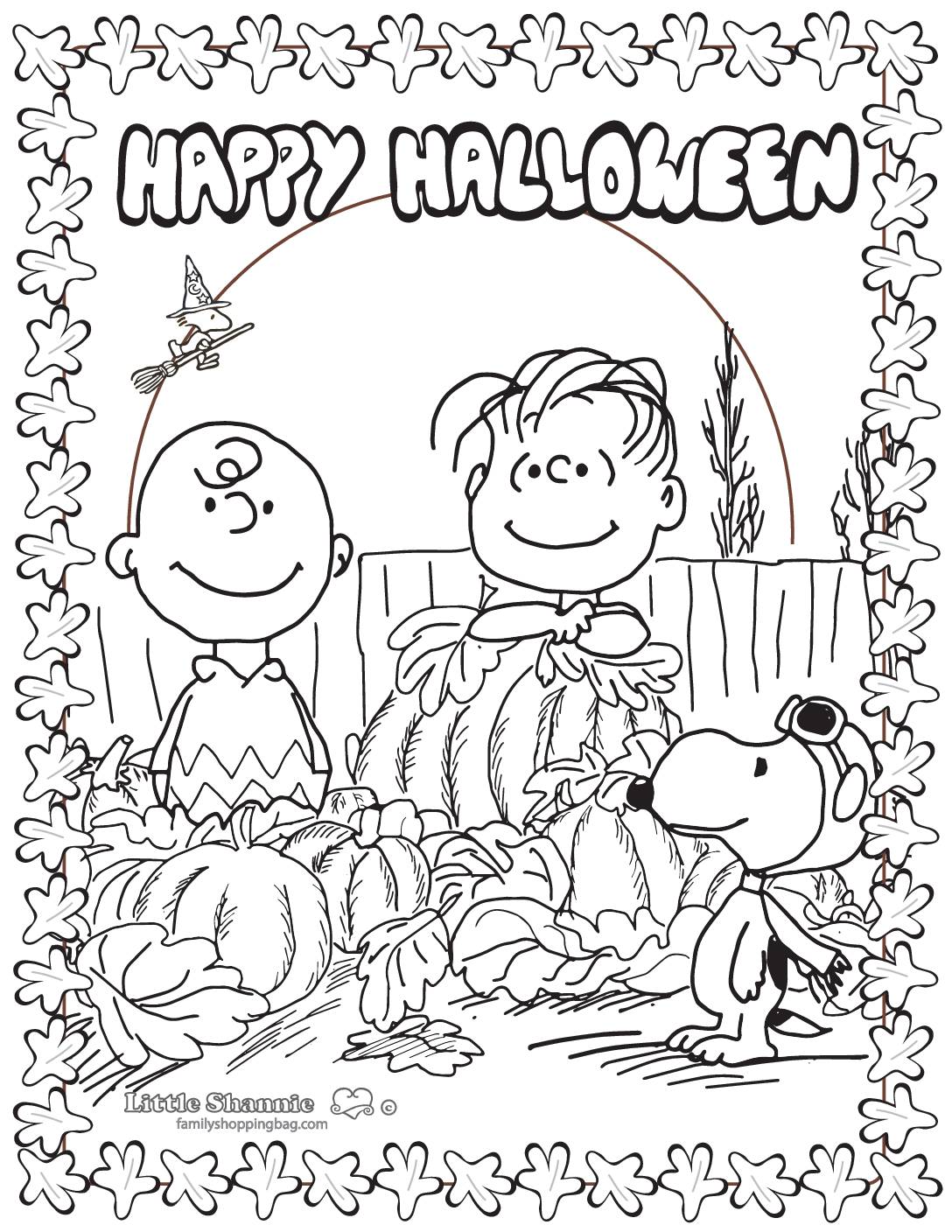Coloring page peanuts halloween