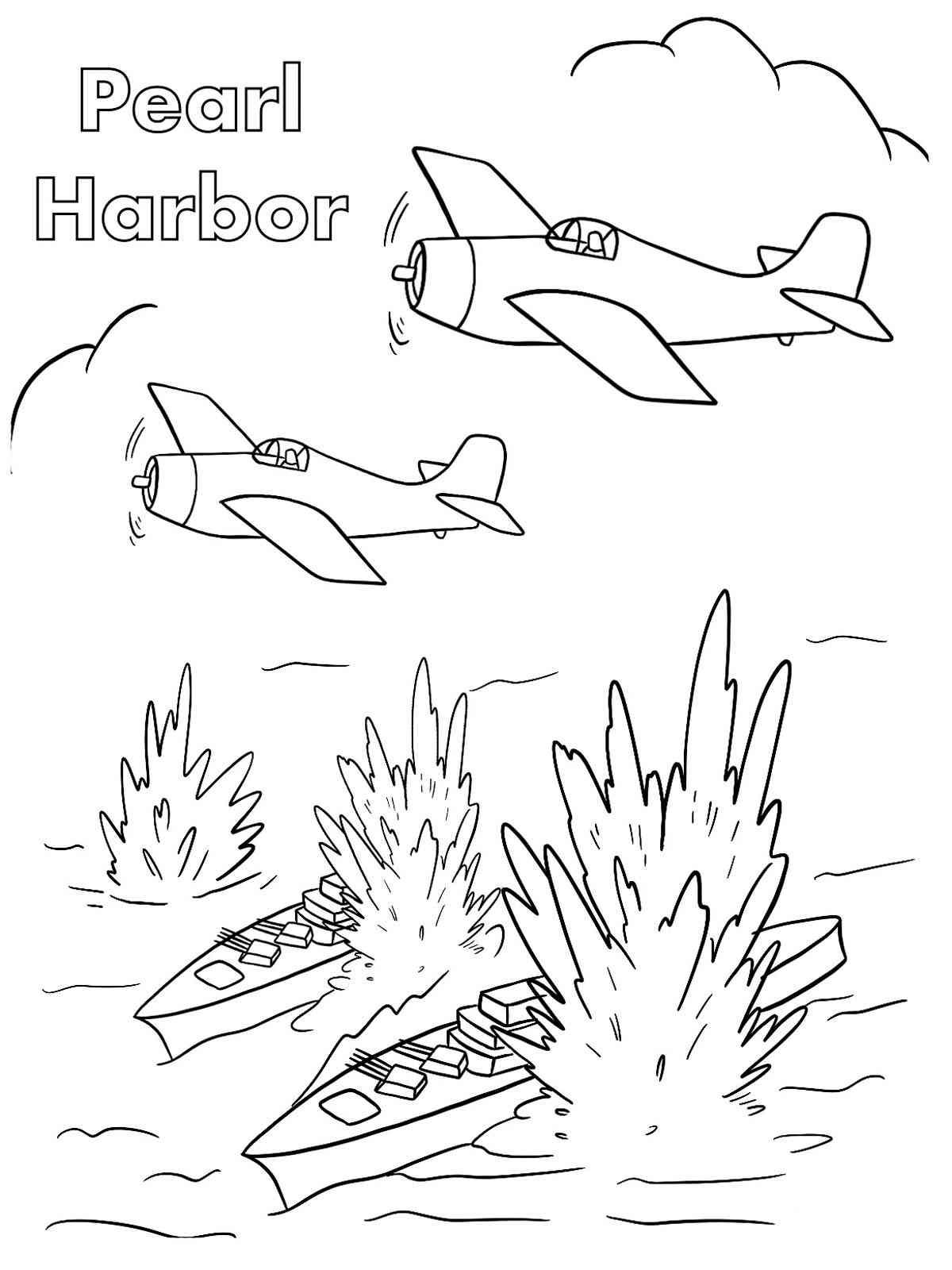 Pearl harbor day coloring page