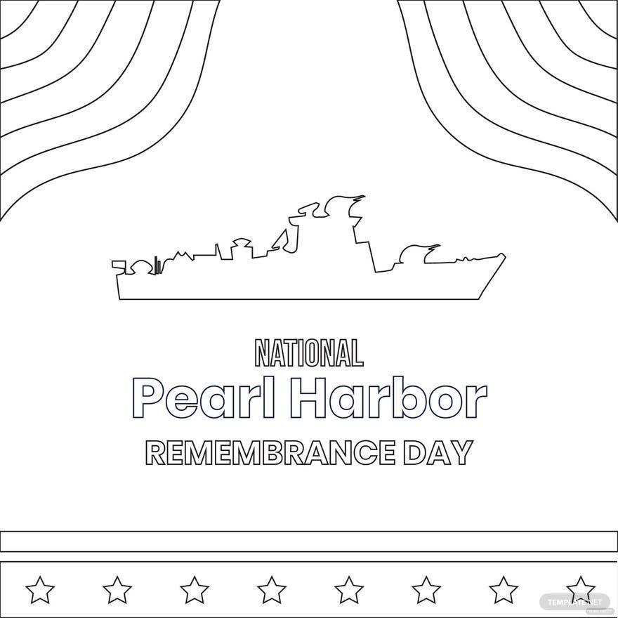 Free national pearl harbor remembrance day drawing vector