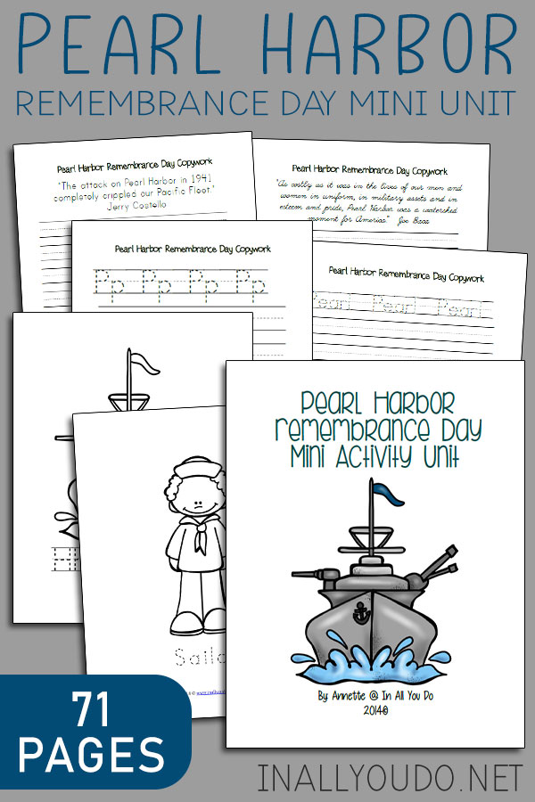 Free pearl harbor rememberance day mini activity unit â in all you do