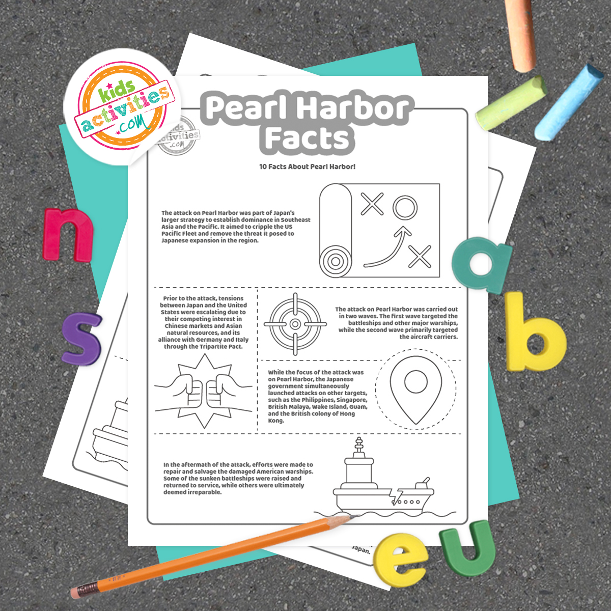 Intriguing pearl harbor facts coloring pages kids activities blog