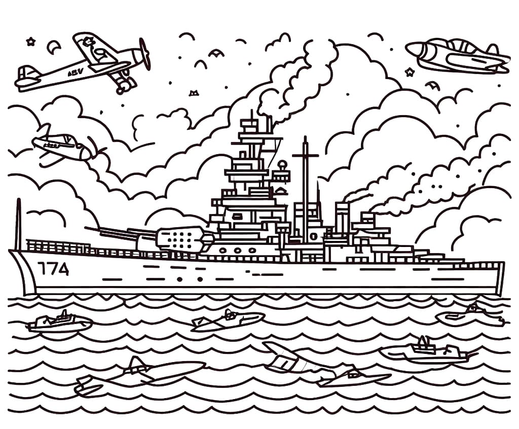 Pearl harbor japanese attacking coloring page