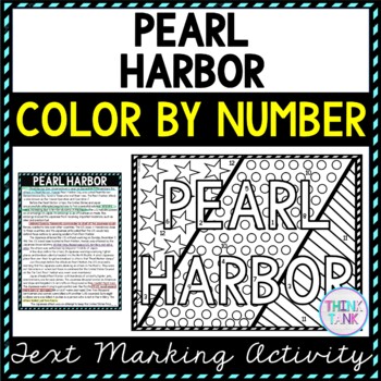 Pearl harbor color by number reading passage and text marking
