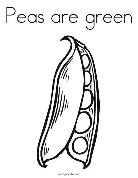Peas are green coloring page