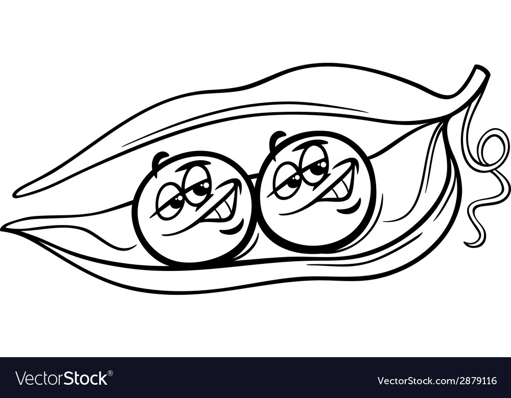 Like two peas in a pod coloring page royalty free vector