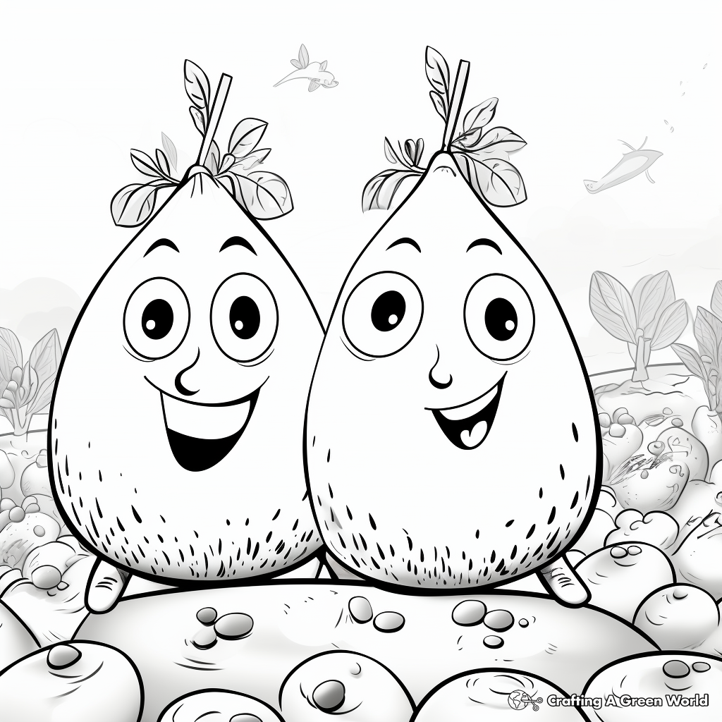 Peas coloring pages