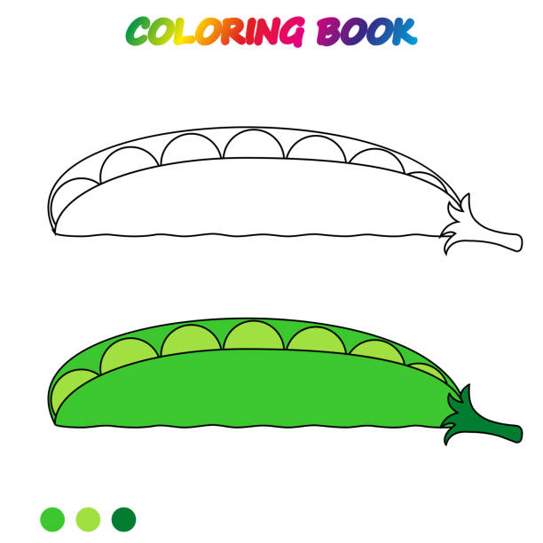 Peas coloring book coloring page to educate preschool kids game for preschool kids vector cartoon illustration worksheet stock illustration