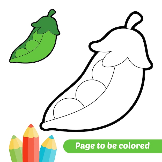 Premium vector coloring book for kids peas vector