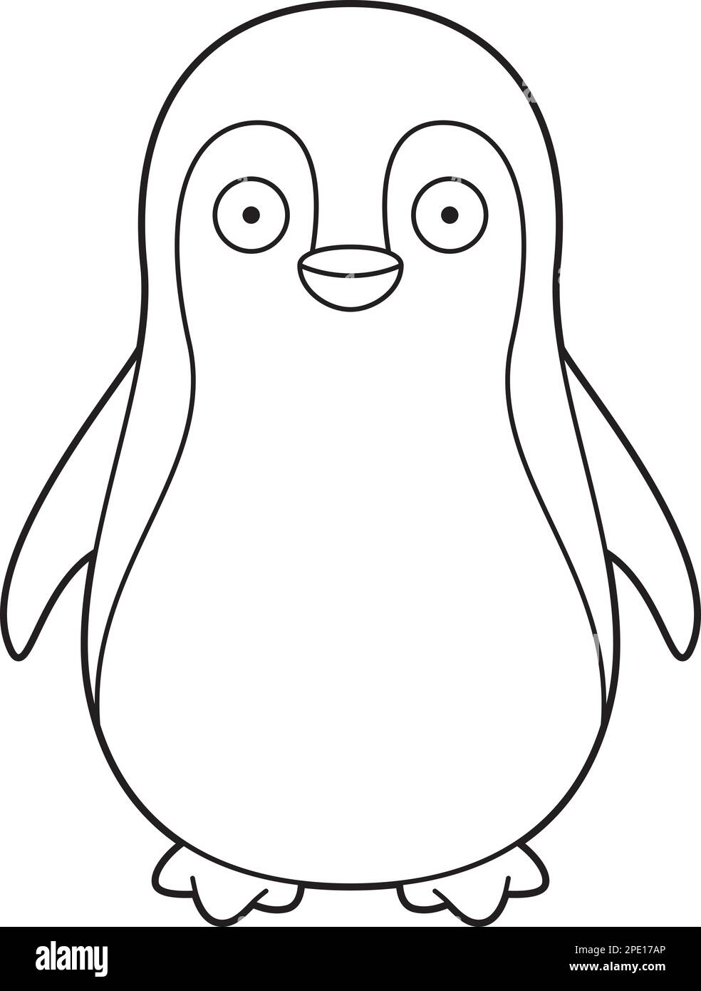 Vector illustration penguin cartoon coloring hi