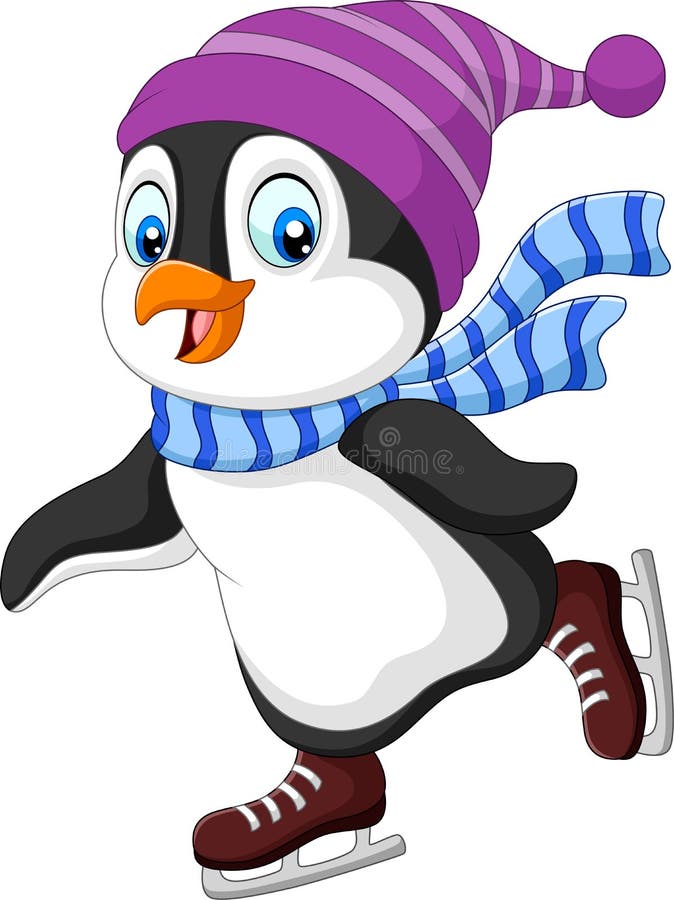 Penguin ice skating stock illustrations â penguin ice skating stock illustrations vectors clipart