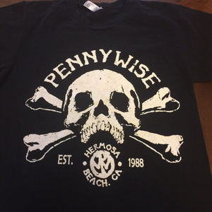 Tops pennywise punk band albums nights tour shirt