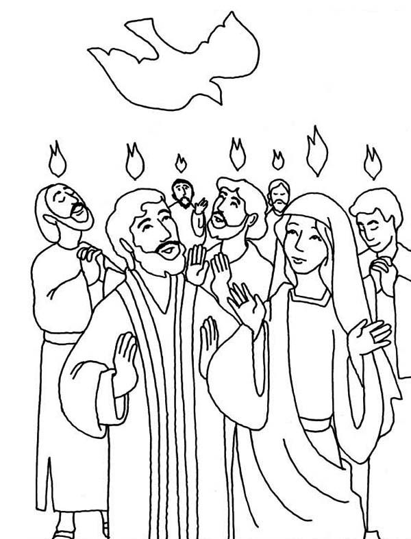 Everyone is praise pentecost day coloring page color luna pentecost bible coloring pages bible crafts
