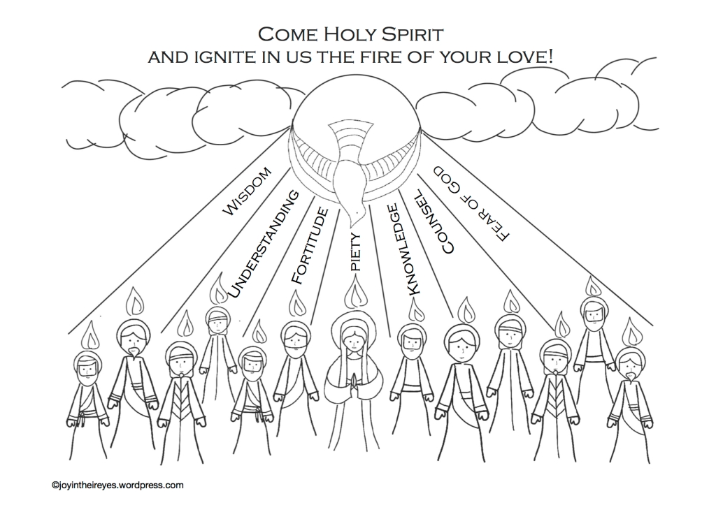 Pentecost colouring page download â joy in their eyes