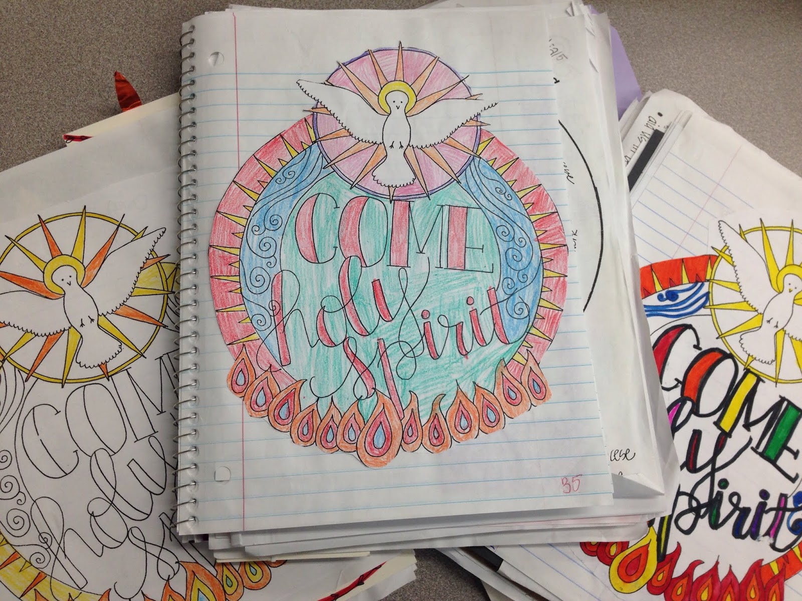 Look to him and be radiant e holy spirit pentecost coloring page