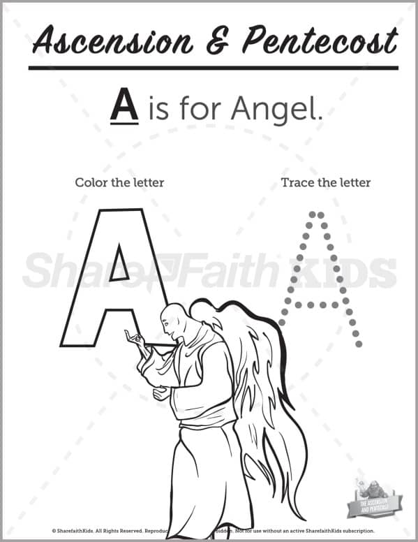 Acts the ascension and pentecost preschool letter coloring â
