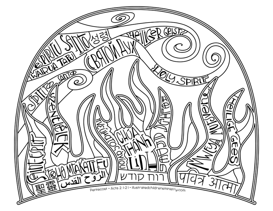 Pentecost spirit coloring page poster â illustrated ministry