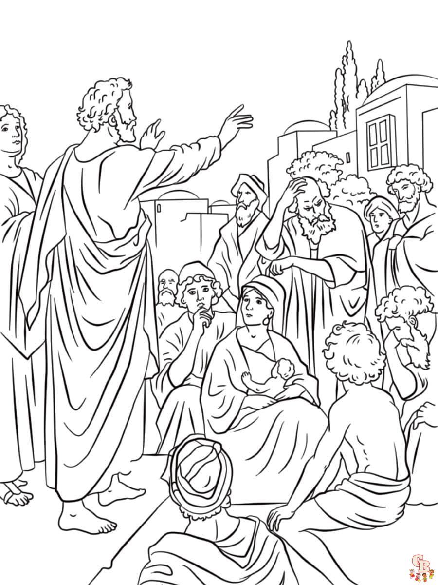 Printable peter preached about jesus coloring pages free
