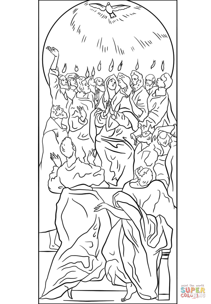 The holy spirit came to the disciples at pentecost coloring page free printable coloring pages