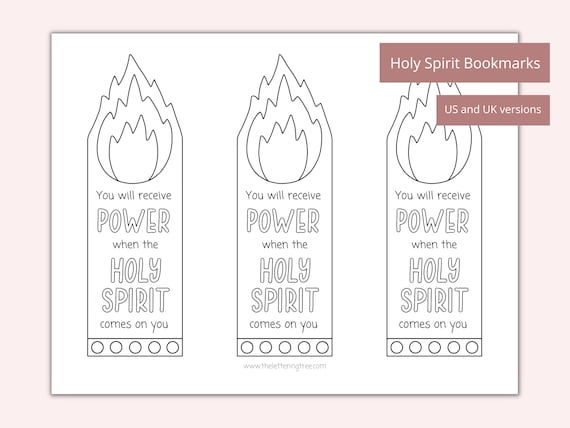 Printable pentecost craft activity pentecost coloring bookmarks sunday school pentecost activity holy spirit bible craft instant download