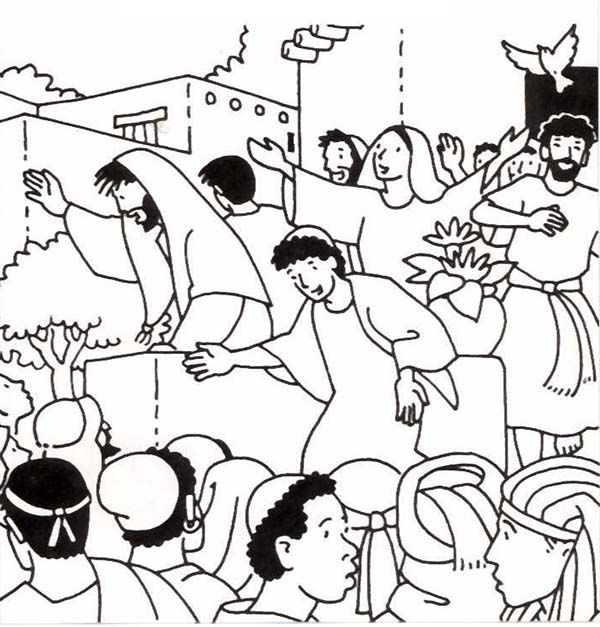 Birthday of the church in pentecost coloring page color luna sunday school coloring pages bible crafts sunday school pentecost