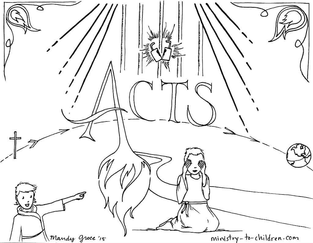 Acts bible book coloring page