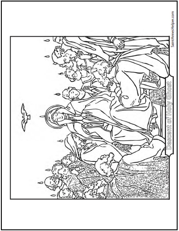 Pentecost coloring page âïâï stained glass holy ghost mary apostles