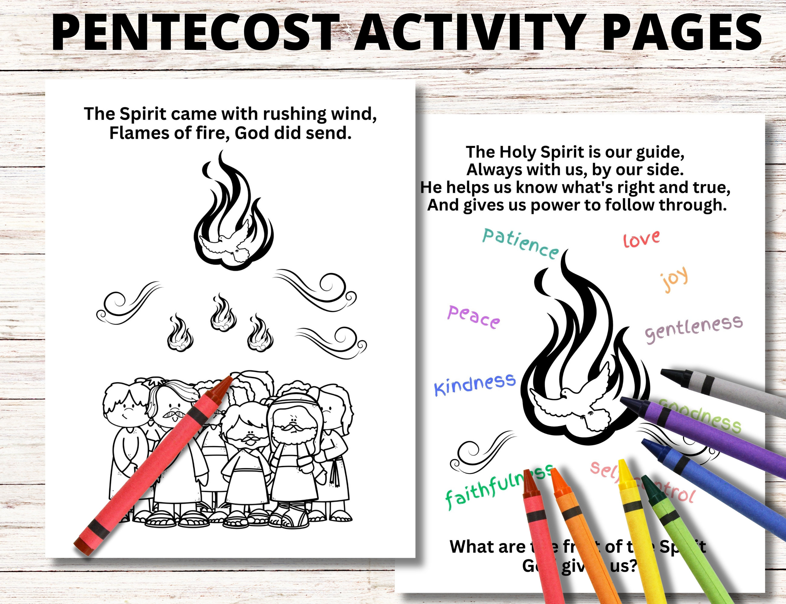 Pentecost sunday craft coloring pages acts bible story craft holy spirit day of pentecost sunday school printable activities for kids download now