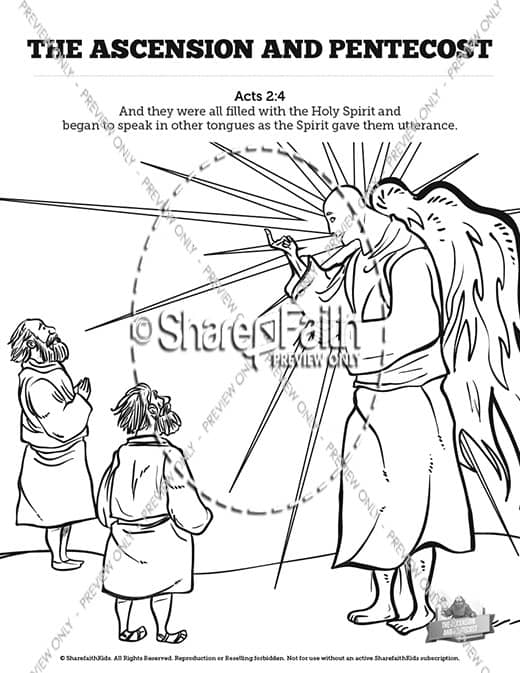 The ascension and pentecost sunday school coloring pages â