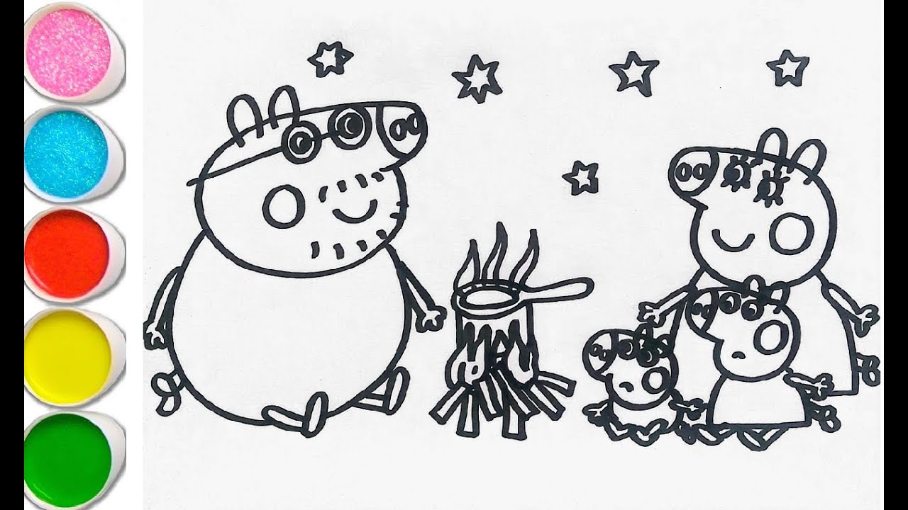 How to draw peppa pig coloring page ð