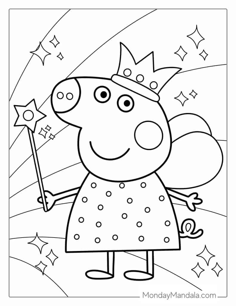 Peppa pig coloring pages free pdf printables
