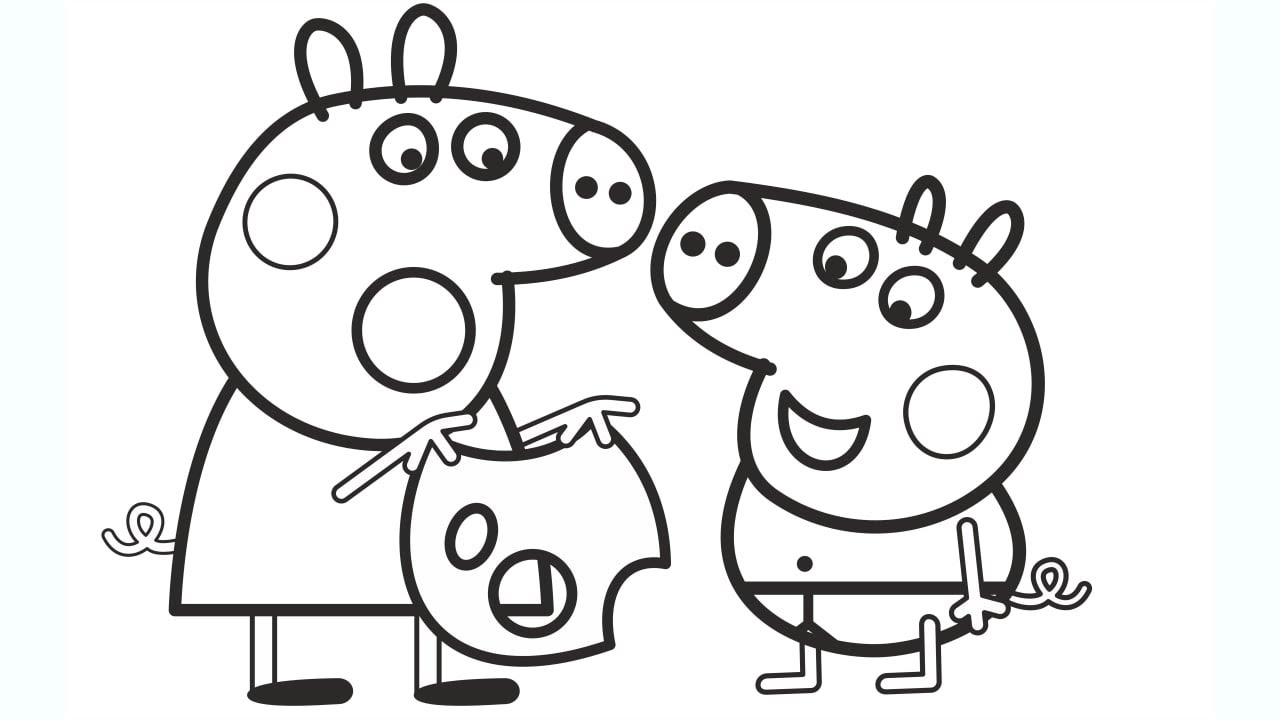 Peek a boo song peppa pig coloring pages