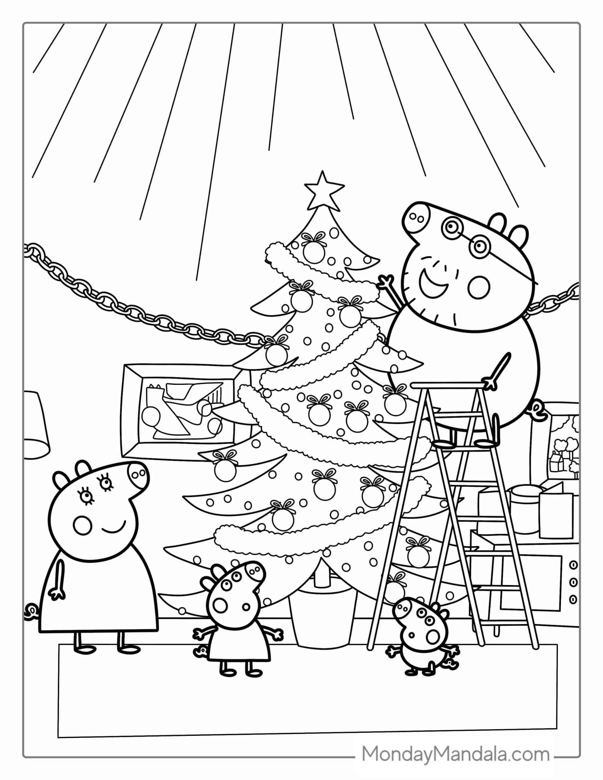 Peppa pig coloring pages free pdf printables peppa pig coloring pages peppa pig colouring printable christmas coloring pages