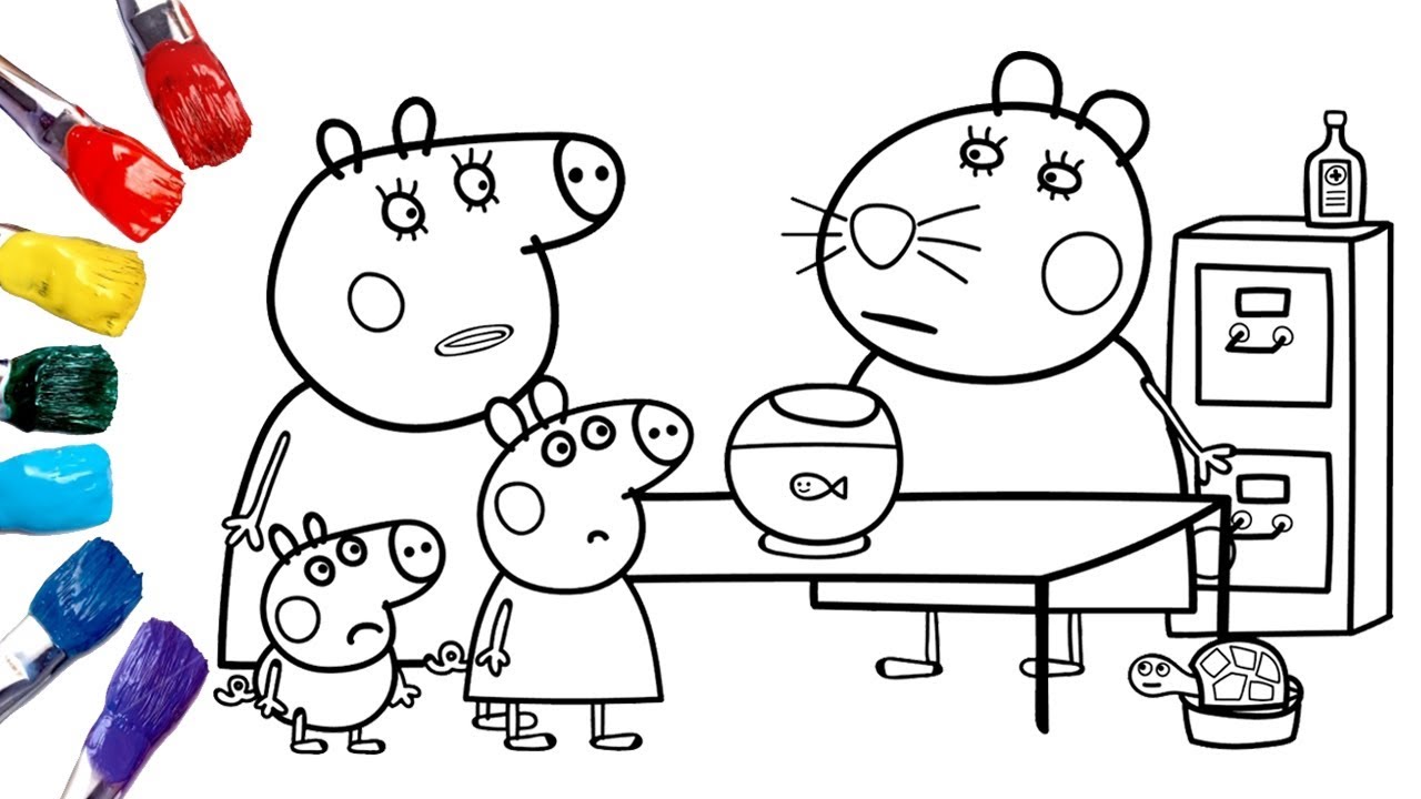 Peppa pig goes to the vet peppa pig coloring pages p
