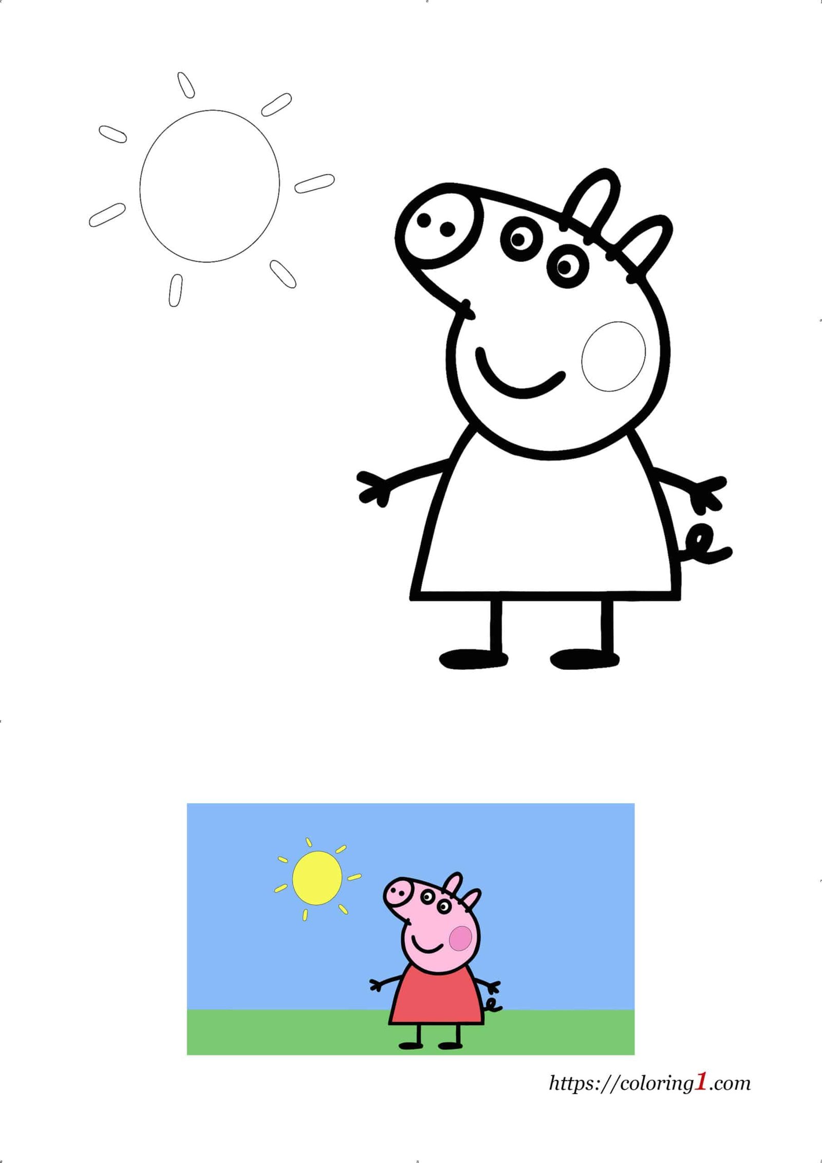 Easy peppa pig coloring pages
