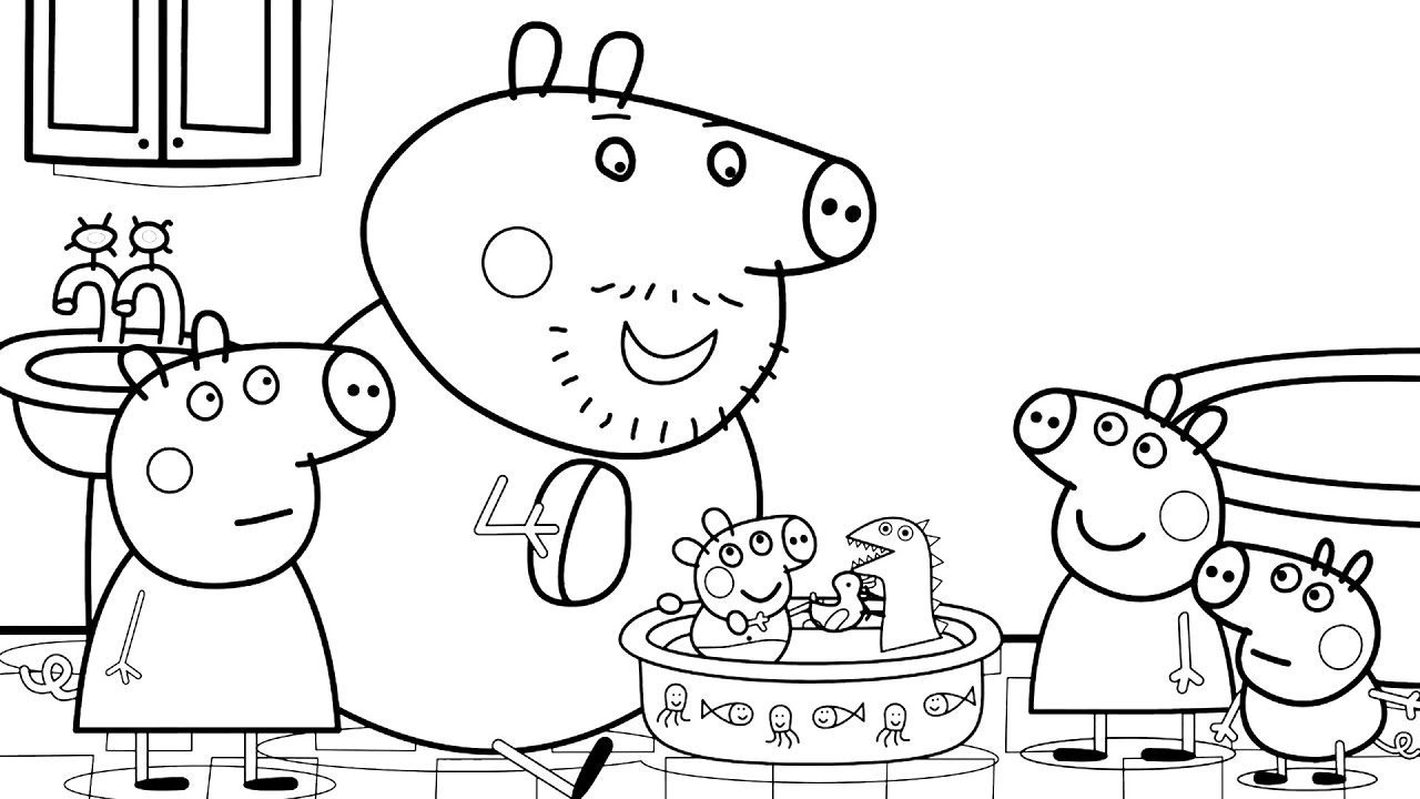 Bath song peppa pig coloring pages