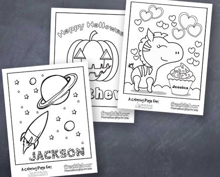 Free personalized coloring pages for kids