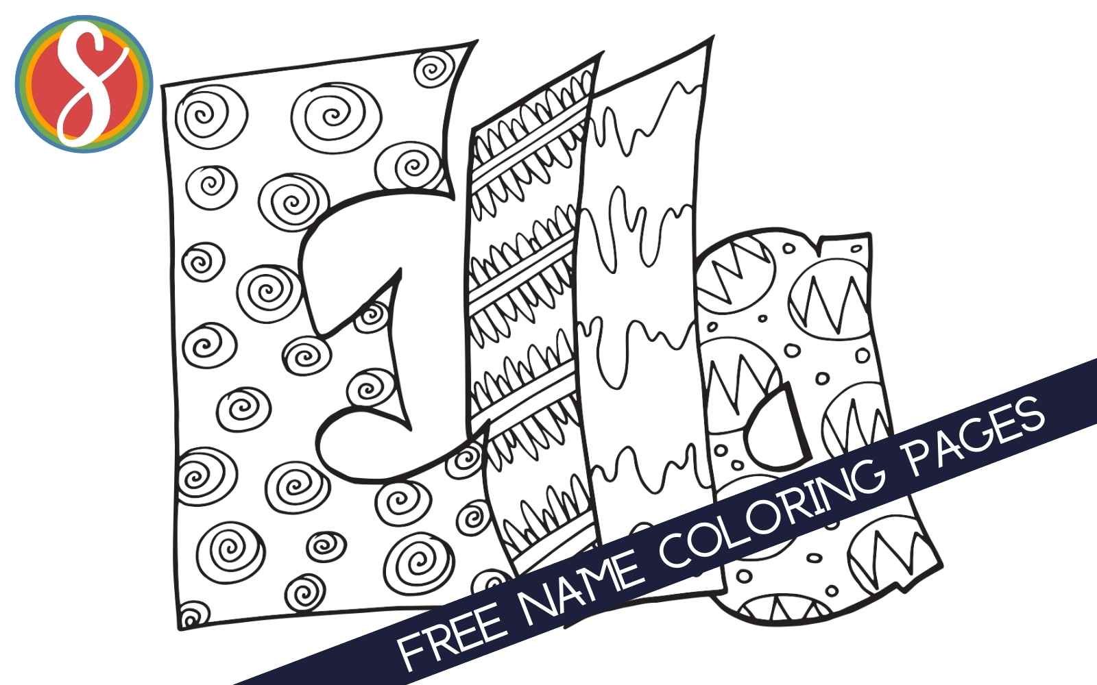 Free name coloring pages â stevie doodles