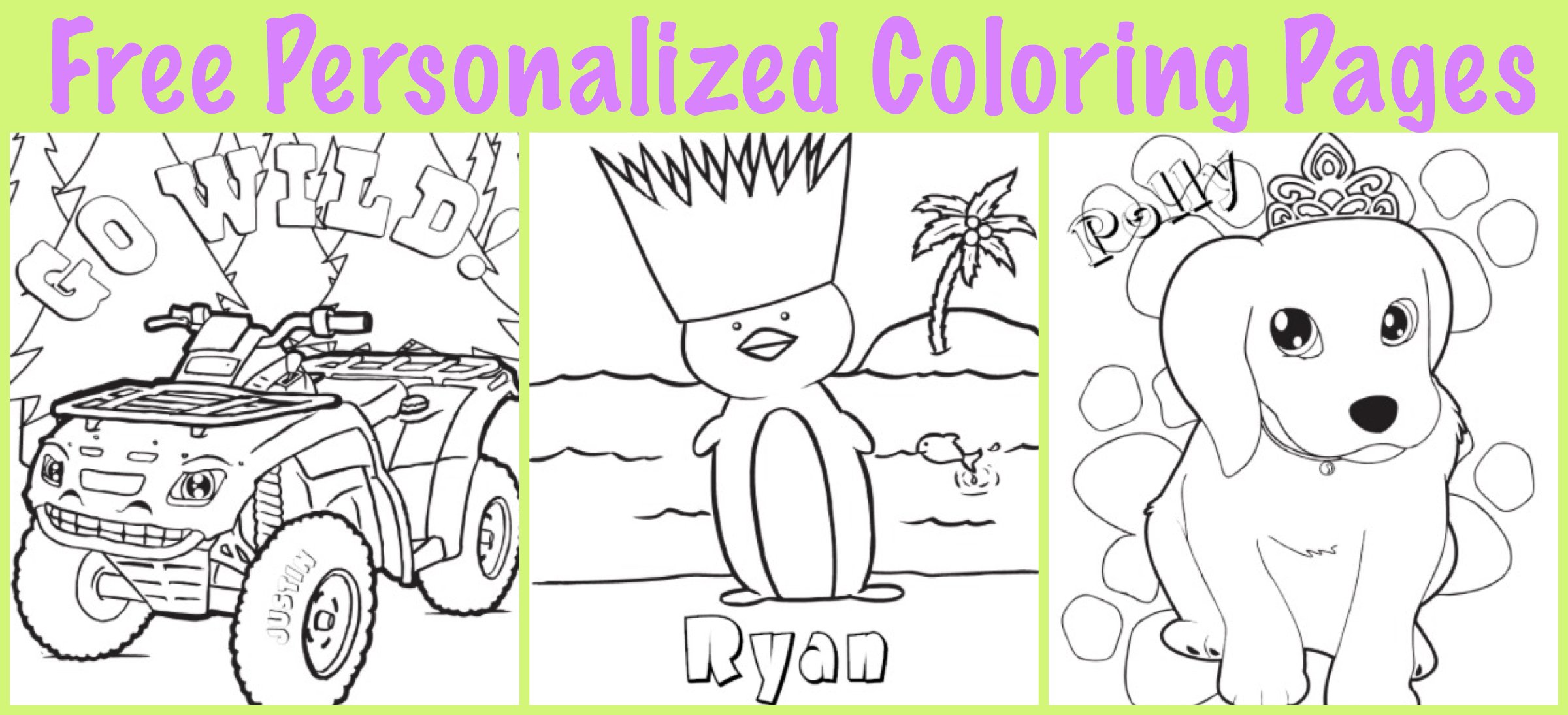 Free personalized printable coloring pages for kids