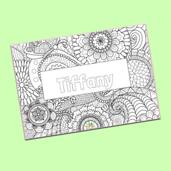 Custom name coloring page