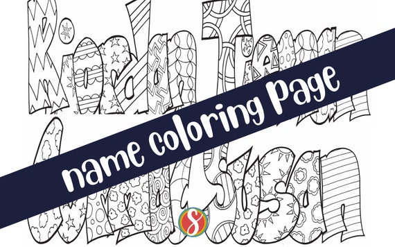 Name coloring page one day delivery classic style pdf bulk options in description personalized coloring sheet