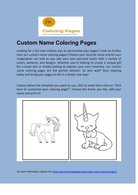 Custom name coloring pages a fun and creative way to personalize your pages pdf